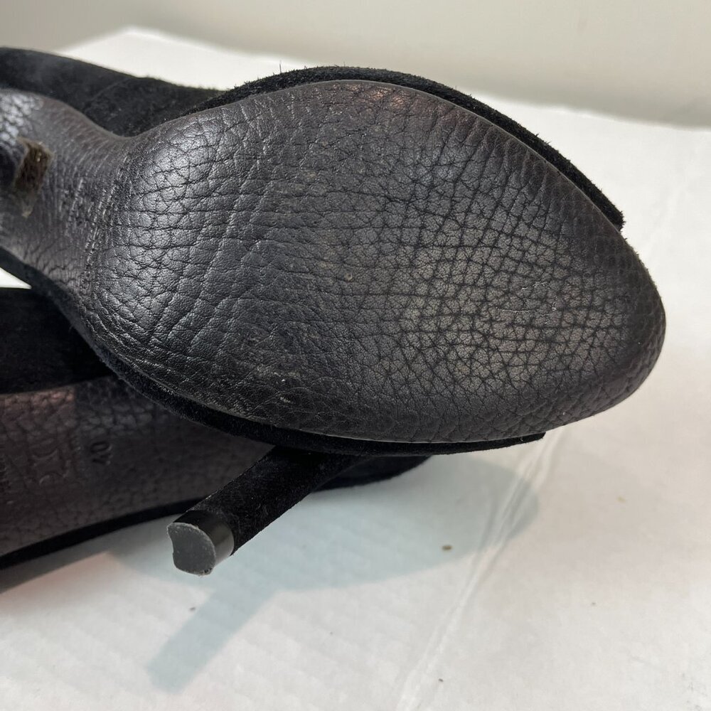 Women's Black Pedro Garcia, Made in Spain Peep Toe, studded booties Size 10 - Picture 3 of 9